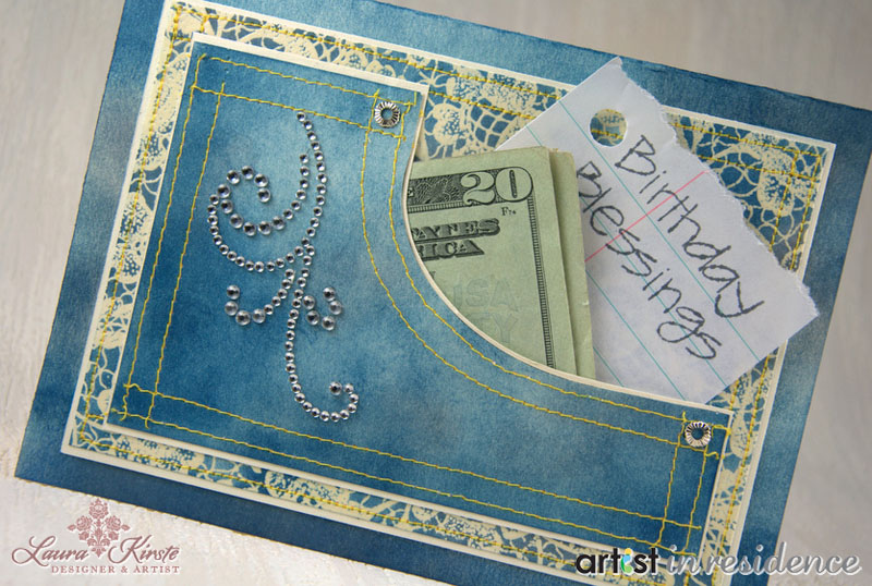 Denim Pocket Card for Cash Gifts crafting and stamping